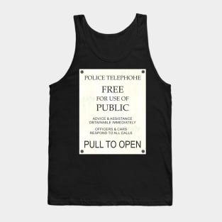 Blue Police Public Call Box - Explanations 1 Tank Top